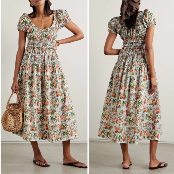 Doen Floral Smocked Midi Dress - Picture 2 of 8